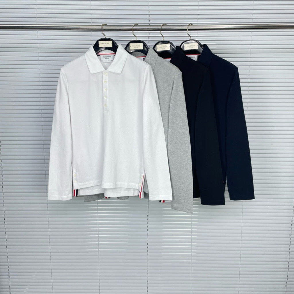 Lapel long-sleeved T-shirt | Thom Browne