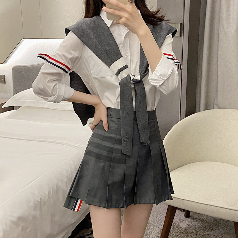 Thom Browne Small knitted knotted thin shawl