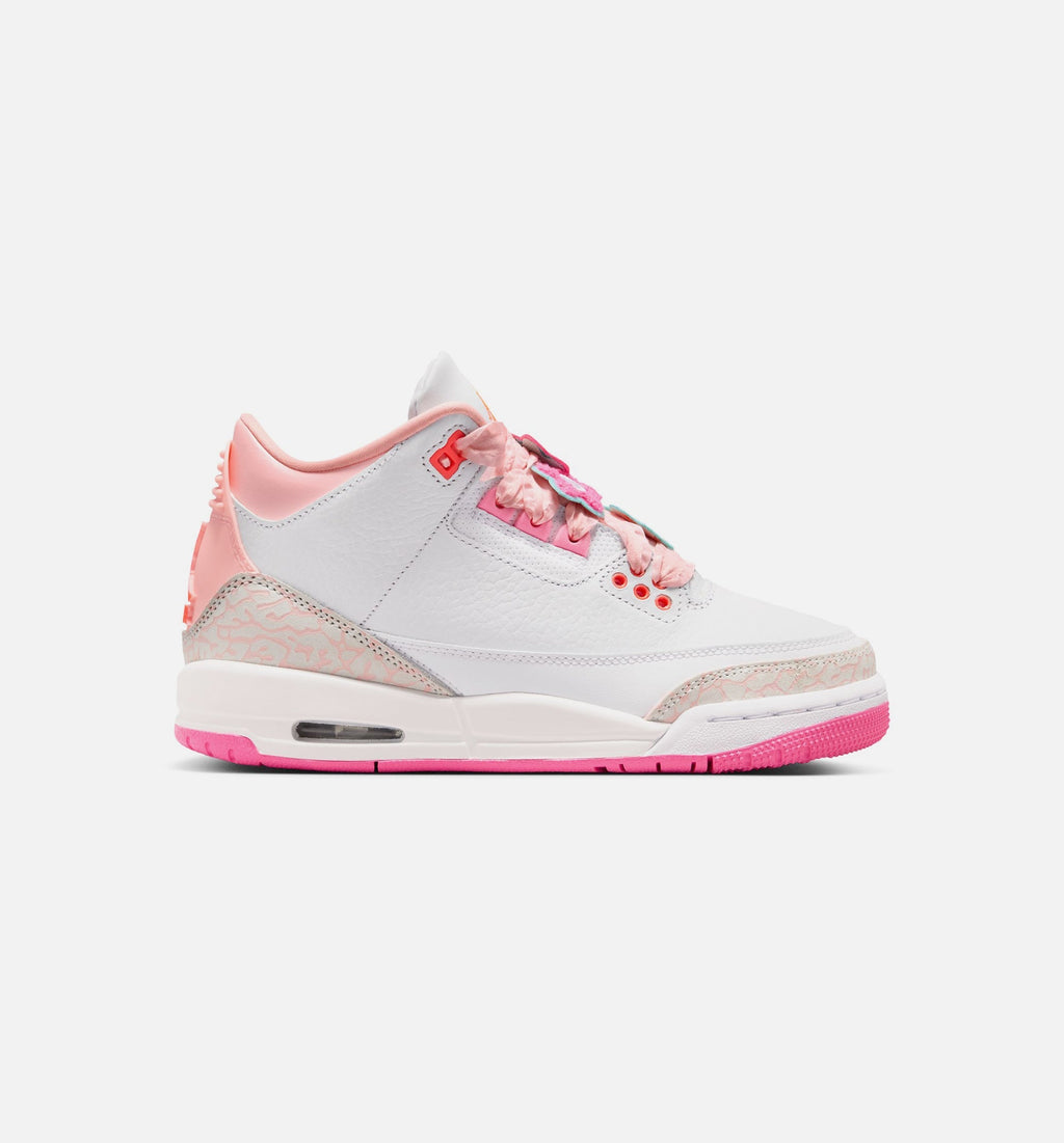 Air Jordan 3 Retro Spring Flowers Grade School Lifestyle Shoes - Pearl Pink/Pink Bloom/Pink Glow/Hyper Orange