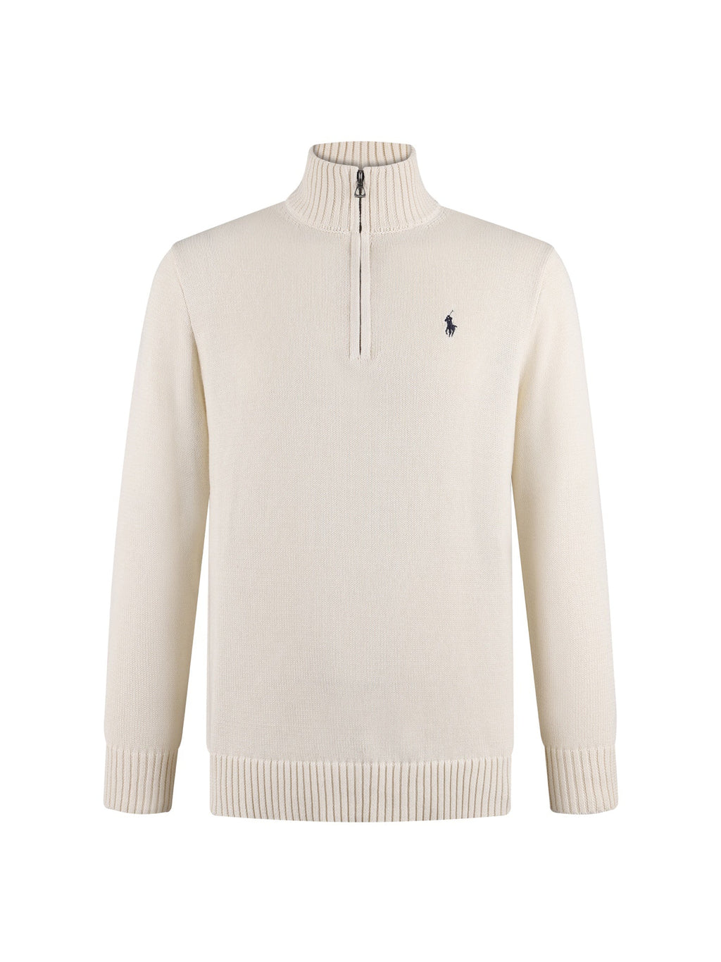 Polo Ralph Lauren Men’s Quarter‑Zip Knit Sweater With Red Pony Embroidery