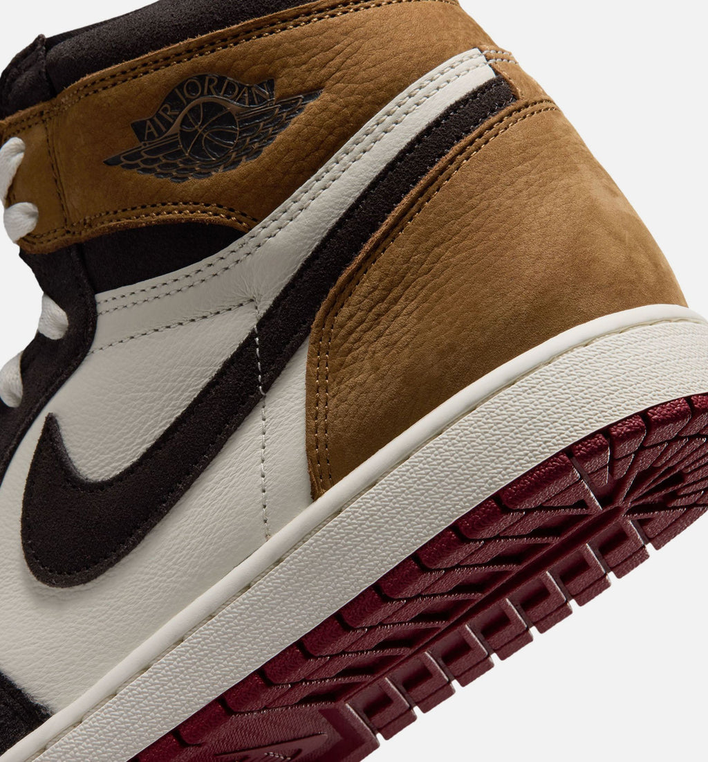 Air Jordan 1 Retro High OG Mens Lifestyle Shoe - Shadow Brown/Team Red/Light British Tan