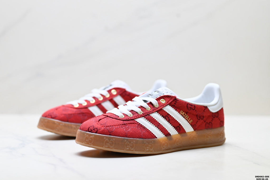 adidas x Gucci Gazelle Red GG Monogram Sneakers