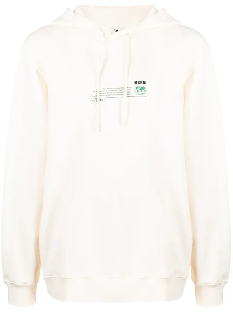 MSGM Fantastic Green Future-print hoodie