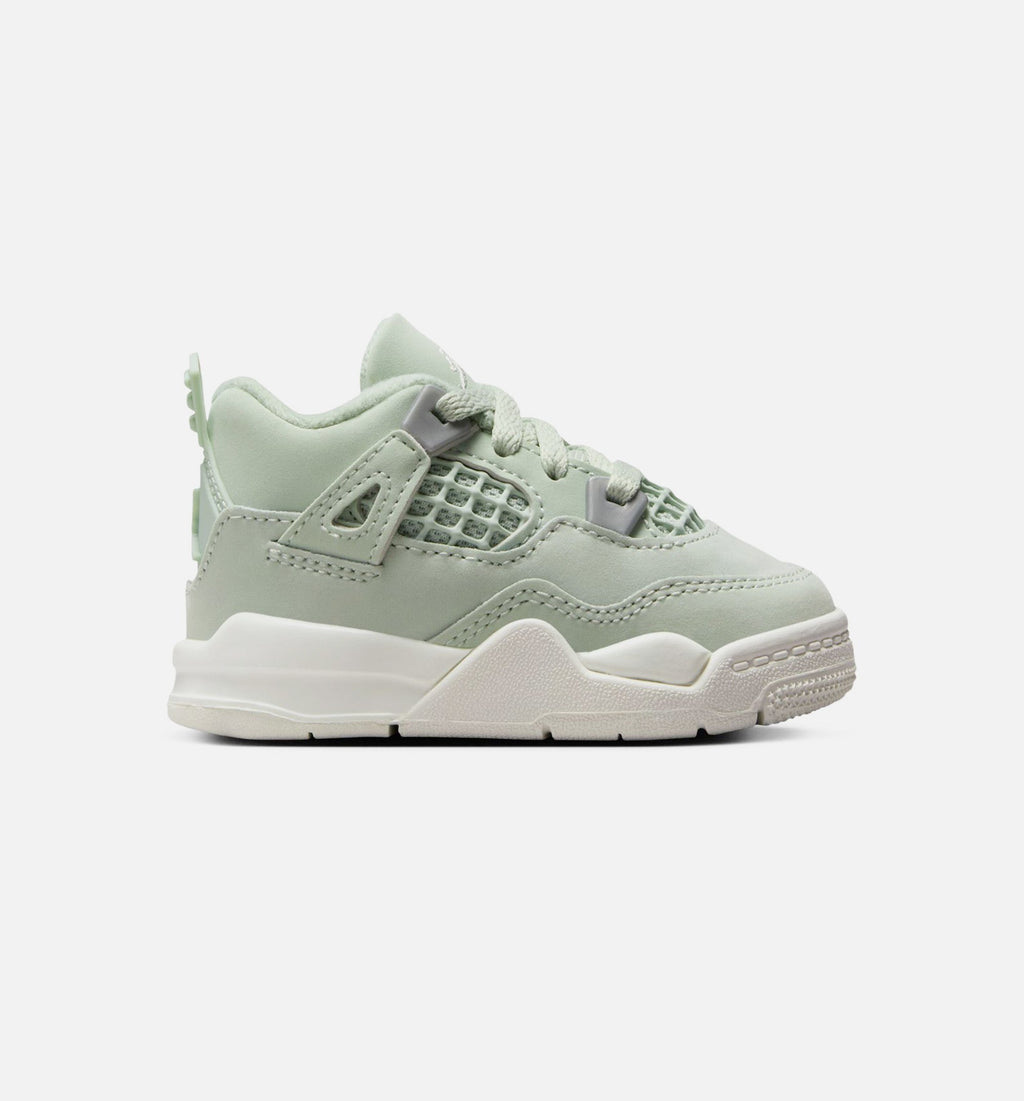 Air Jordan 4 Retro Abundance Infant Toddler Lifestyle Shoe - Sea Foam/Sail/Metallic Silver