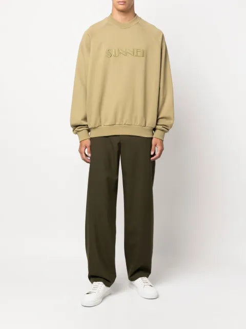 Sunnei logo-embroidered crew-neck sweatshirt