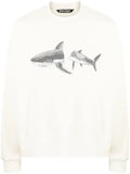Palm Angels Shark-print crew-neck sweatshirt