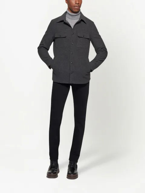 Norwegian Wool long-sleeved wool shirt jacket