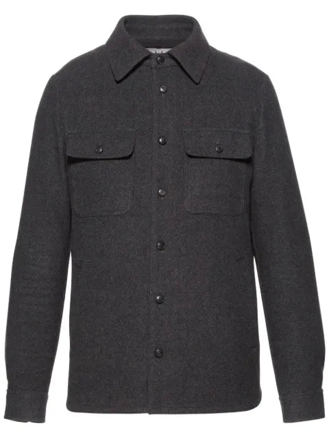 Norwegian Wool long-sleeved wool shirt jacket