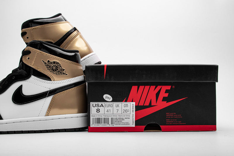 Air Jordan 1 Retro High NRG Patent Gold Toe Reps Sneaker 861428-007