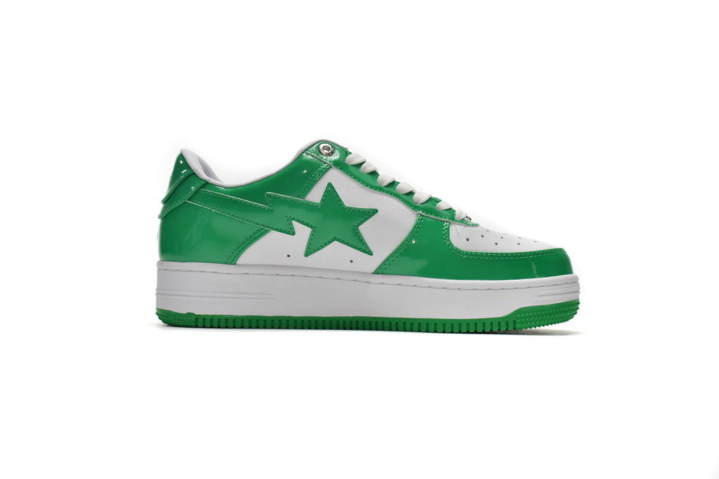 A Bathing Ape Bape  Sta Low White Green Reps Sneaker 1G70-109-0015
