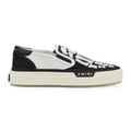 White/Black Skel Top Slip On Sneakers