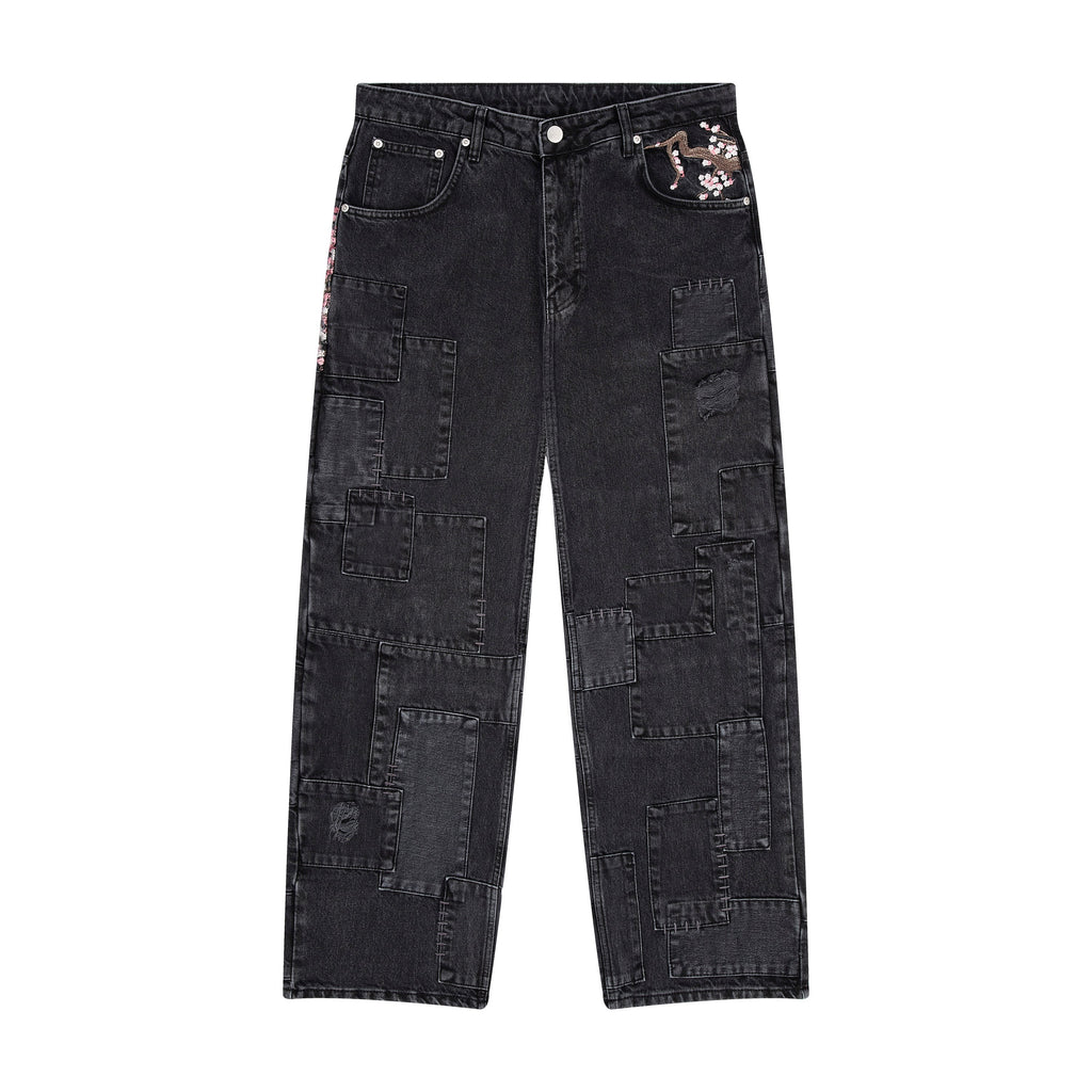 "blossom v2" patchwork Denim black