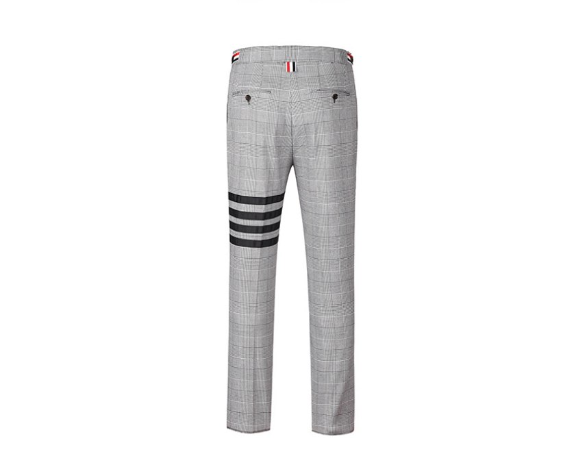 Thom Browne Style Men's Plaid Trousers