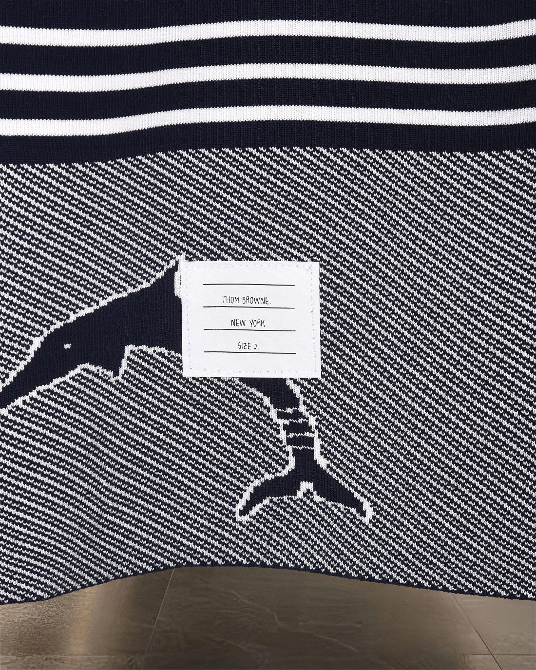 Thom Browne Style Four-Bar Stripe Knit Shorts