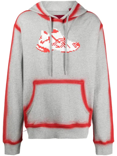 Mostly Heard Rarely Seen 8-Bit Red Runner graphic-print cotton hoodie