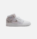 Air Jordan 1 Mid SE Big Kids' Lifestyle Shoes - White/Field Silver