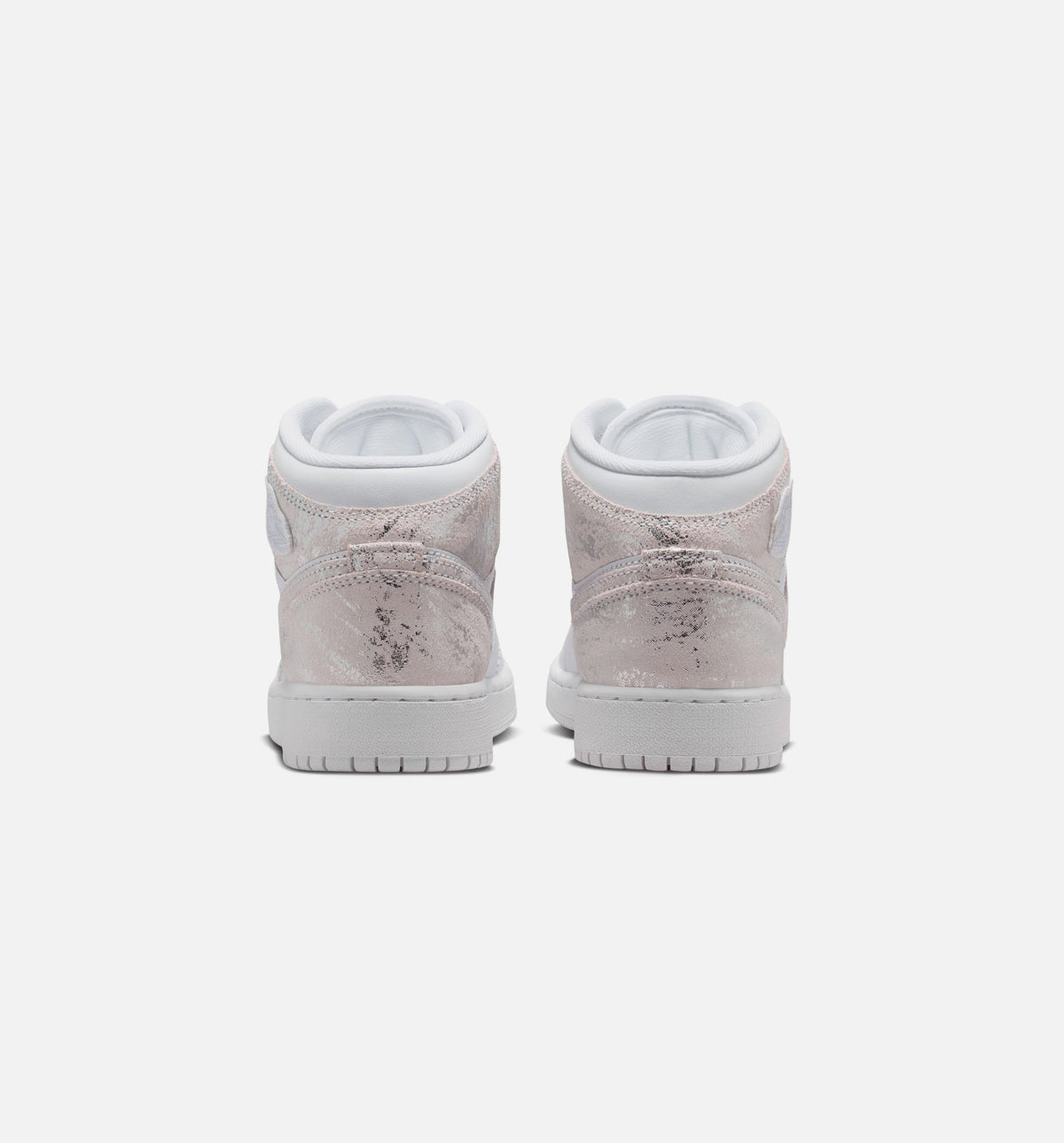 Air Jordan 1 Mid SE Grade School Lifestyle Shoe - White/Field Silver