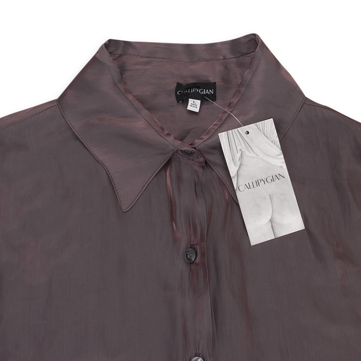 IRIDESCENT MAROON BUTTON-UP