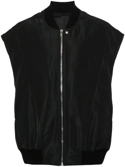 Rick Owens lined vest with a ribbed collar