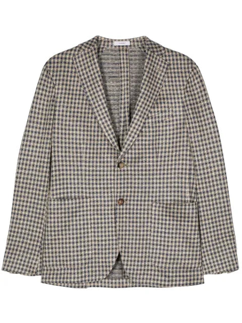 Boglioli houndstooth-pattern linen blazer