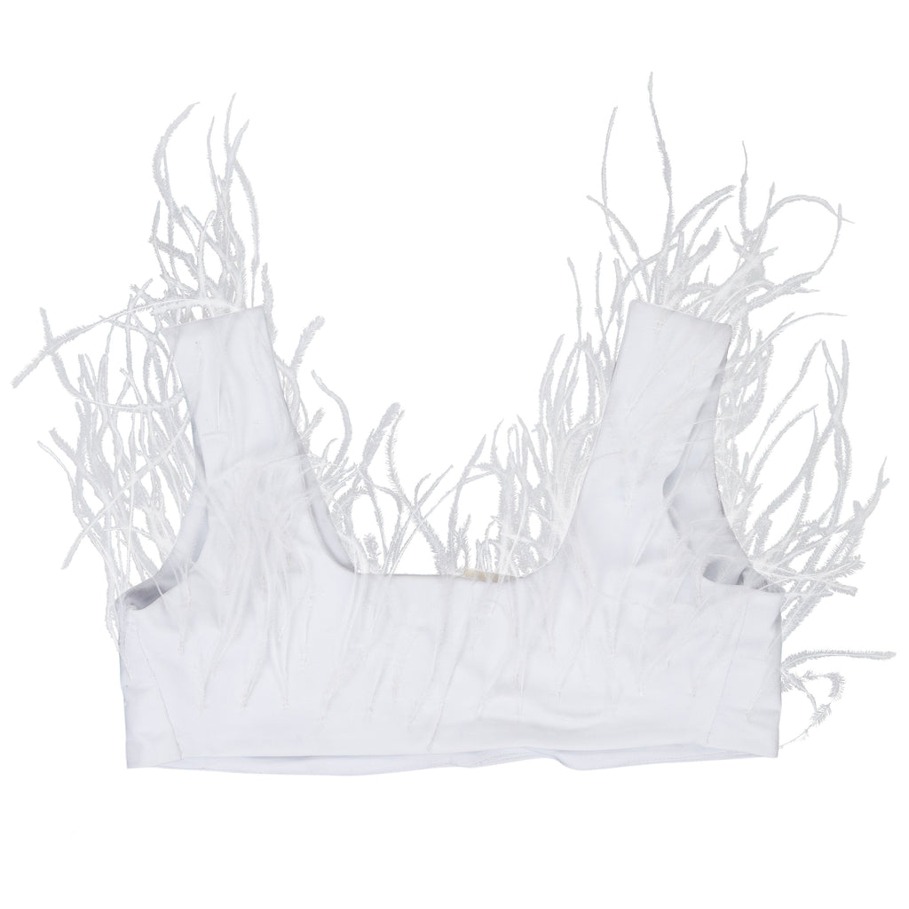 WHITE FEATHER BRALETTE