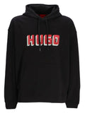 HUGO logo-print cotton hoodie