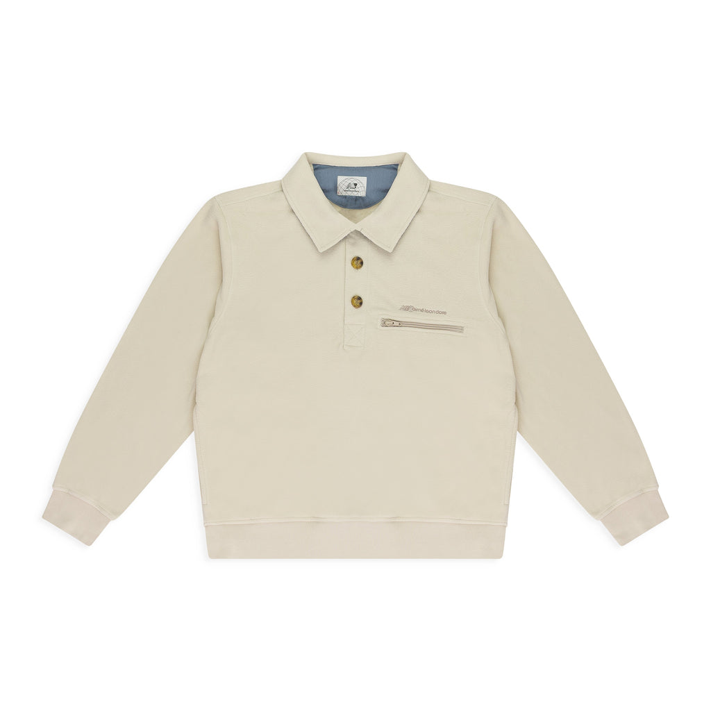 WHITE NEW BALANCE FLEECE POPOVER WORK JACKET