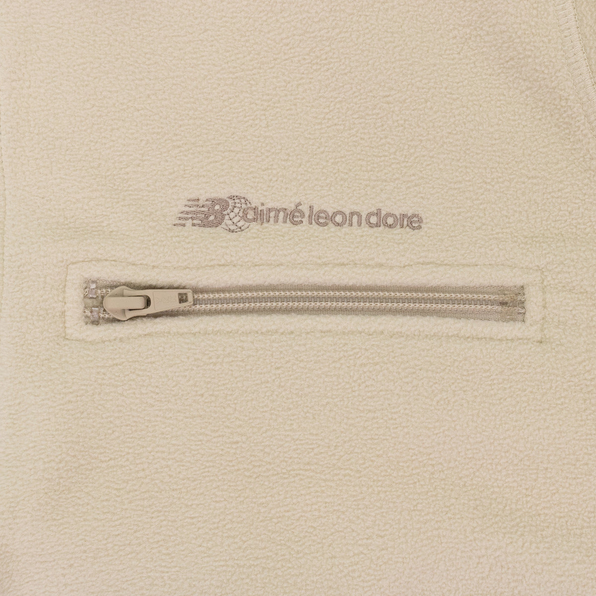 WHITE NEW BALANCE FLEECE POPOVER WORK JACKET