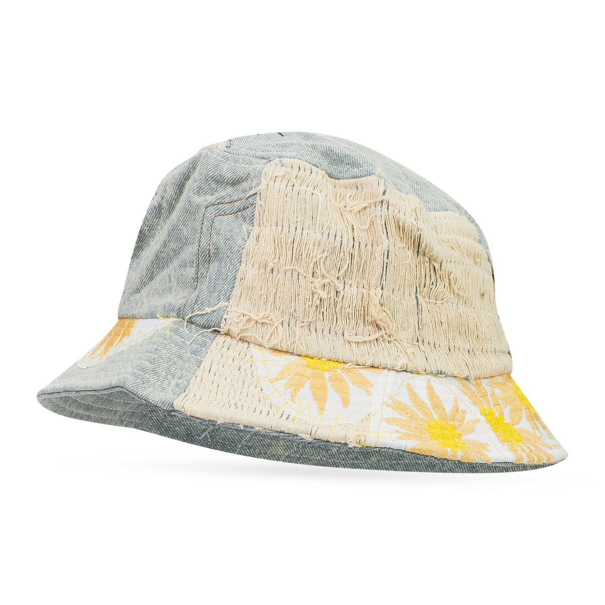 Blue Daisy Upcycled Bucket Hat