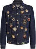 Dolce & Gabbana crystal-embellished denim jacket