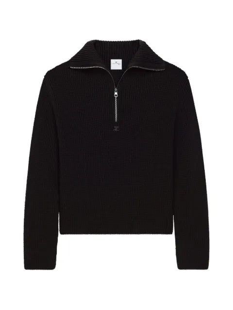 Courrèges Ribbed Knit wool trucker sweater