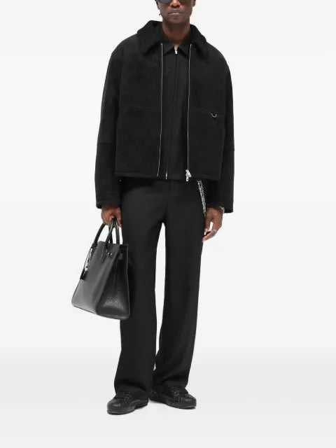 Represent jacket with shearling collar
