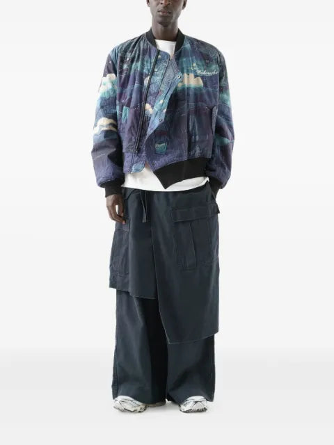 Maharishi 6227 Boro Crane Monk MA1 printed bomber jacket