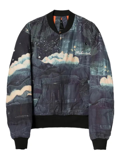 Maharishi 6227 Boro Crane Monk MA1 printed bomber jacket
