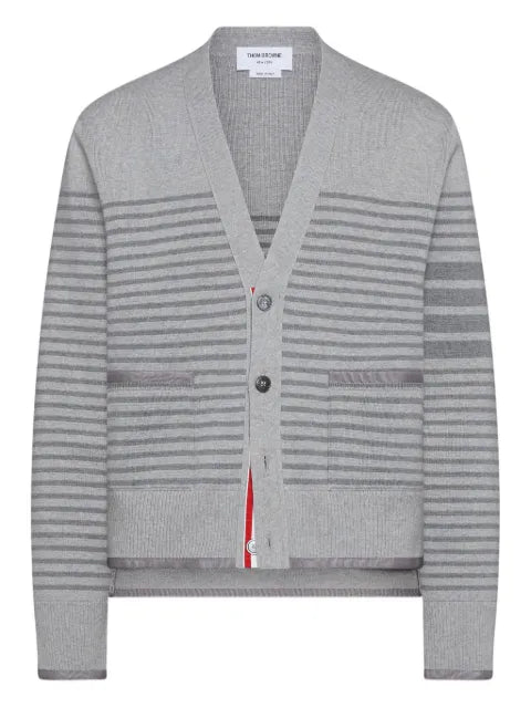 Thom Browne Milano stitch striped boxy fit cardigan