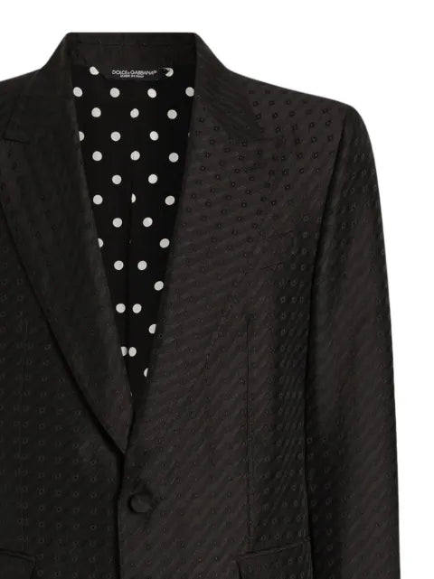 Dolce & Gabbana single-breasted Sicilia light jacket with micro pattern jacquard