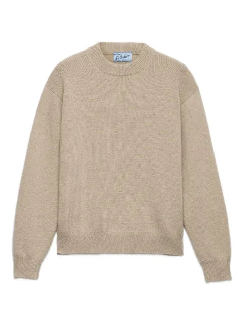 Prada triangle-logo ribbed sweater