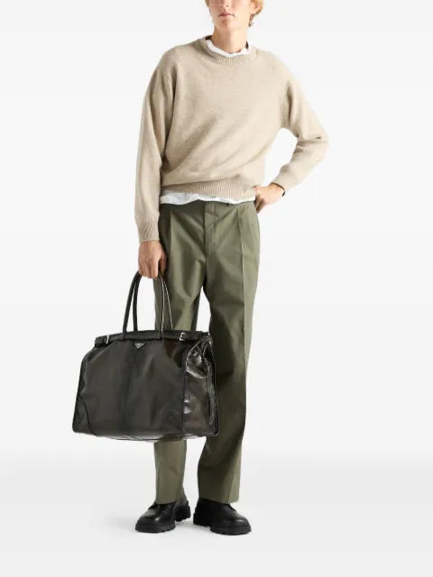 Prada triangle-logo ribbed sweater