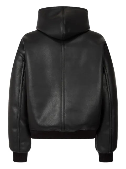 TOMBOY hooded faux leather jacket