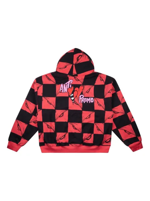 ANTI PROMO check-pattern hoodie