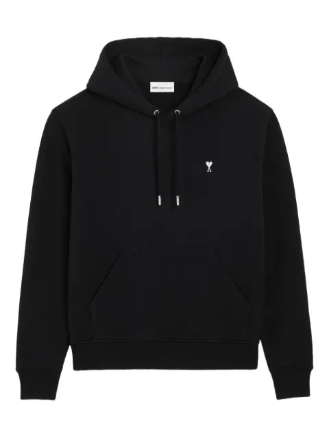 AMI Paris black Cotton Ami De Coeur Hoodie