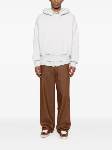 Golden Goose Star hooded sweatshirt in grey melange cotton