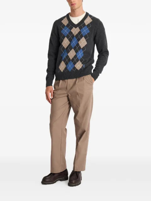 Pringle of Scotland argyle V-neck sweater