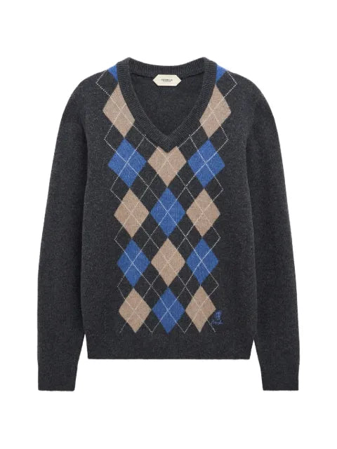 Pringle of Scotland argyle V-neck sweater