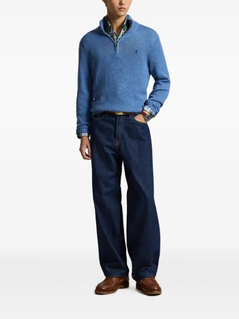Polo Ralph Lauren quarter-zip cotton mockneck jumper