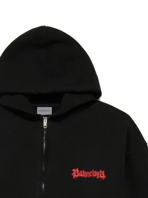 Balenciaga salon de couture regular fit zip-up hoodie
