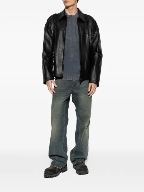 Balenciaga logo-print ribbed-knit jumper