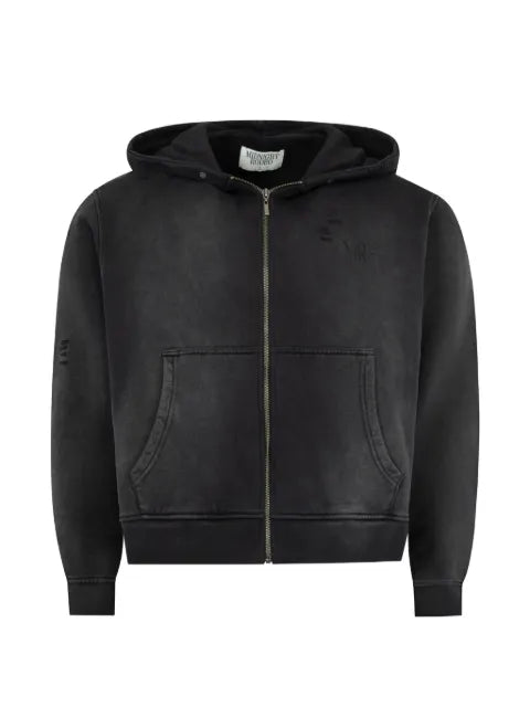 MIDNIGHT RODEO  distressed zip-up hoodie
