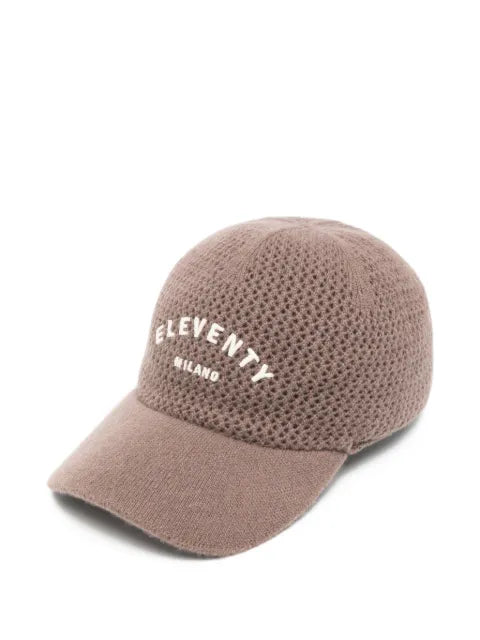 Eleventy cashmere-wool-logo-embroidered baseball cap
