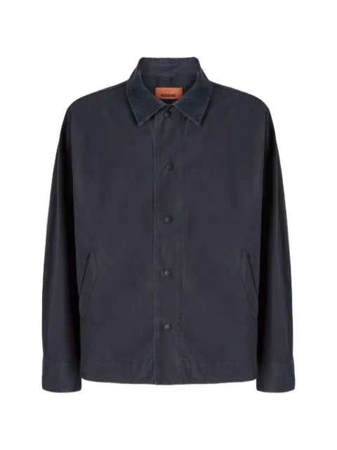 Missoni cotton canvas overshirt with Zigzag collar detail